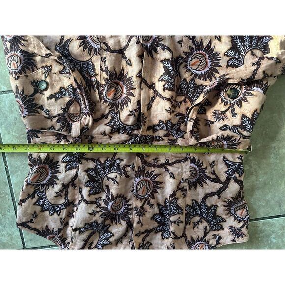 A.L.C. 14 Linen Printed Romper Belted - Picture 9 of 10